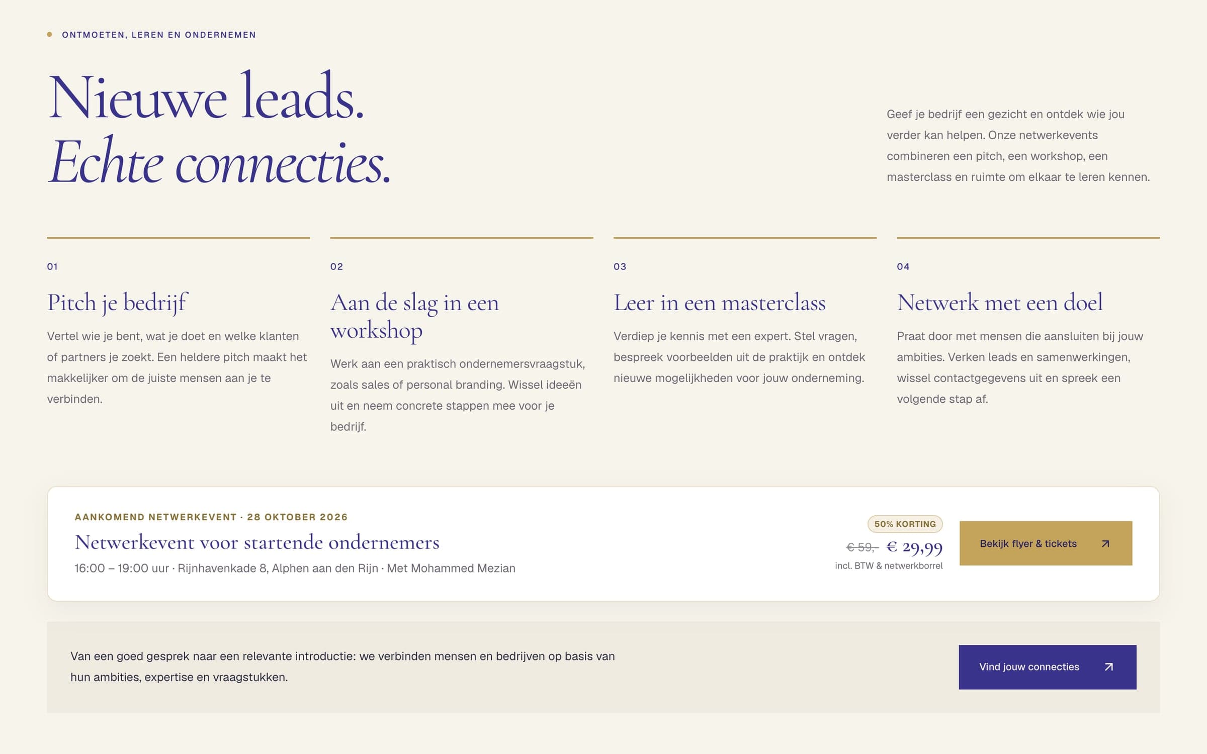 New leads, real connections: pitching, workshops, masterclasses and the next event